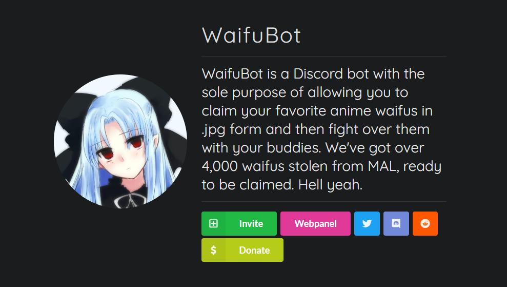 WaifuBot Page